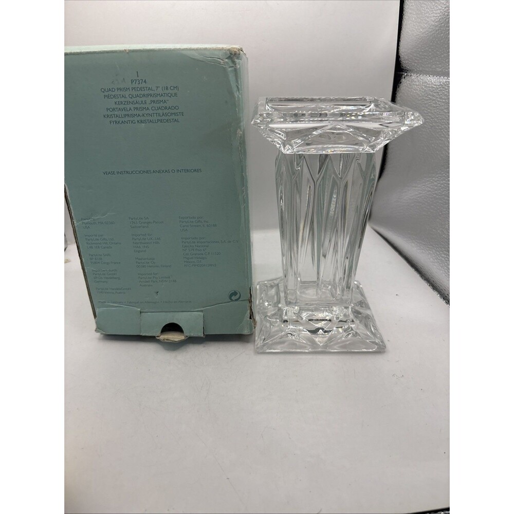 Partylite Quad Prism Crystal Candle Holder/Vase New Never used Made in Germany